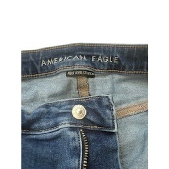 American Eagle Hi Rise Next Level Stretch Jeans Dark Wash Size 14 Extra Long - Picture 5 of 7